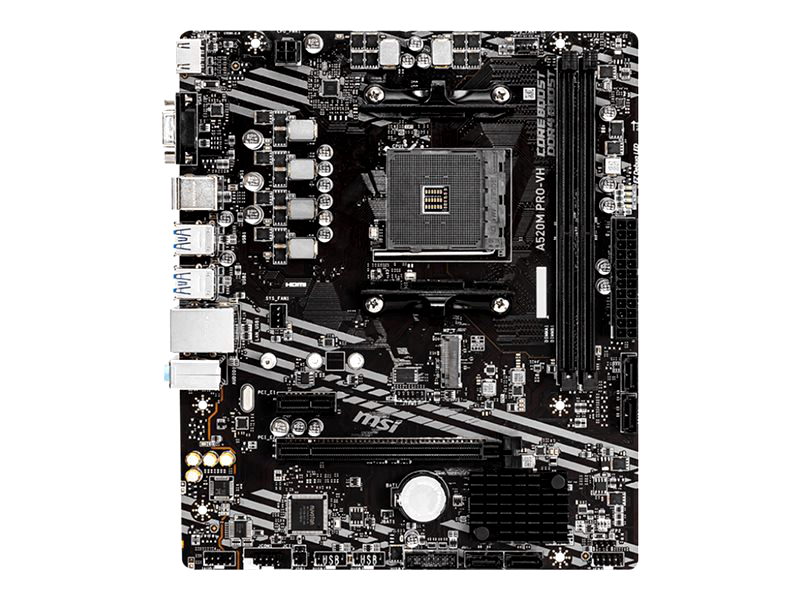 MSI A520M PRO-VH AM4 AMD A520 SATA 6Gb/s Micro ATX AMD Motherboard