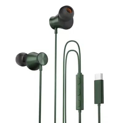 Hammer Nova, In Ear C Type Wired Earphones With Mic Inline-Control-Powerful-Bass, Green